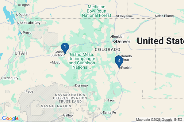 Map showing facility locations