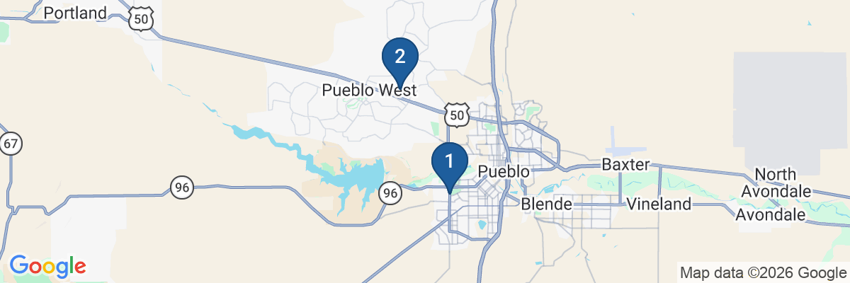 Map showing facility locations