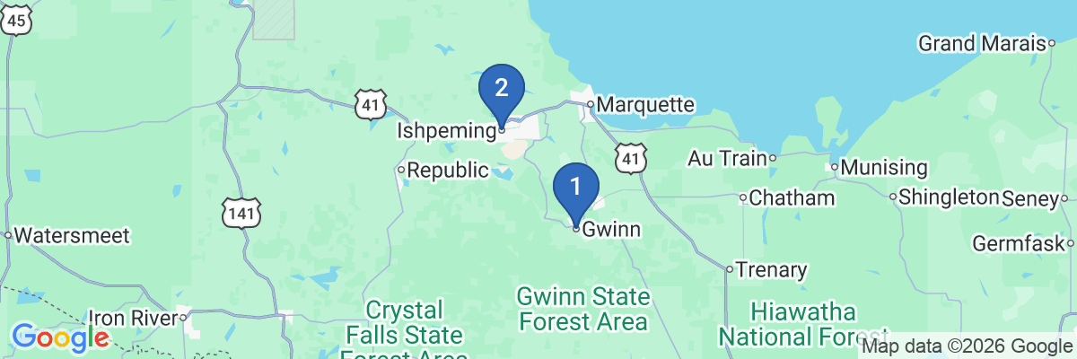 Map showing facility locations
