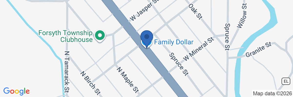 Map showing facility locations
