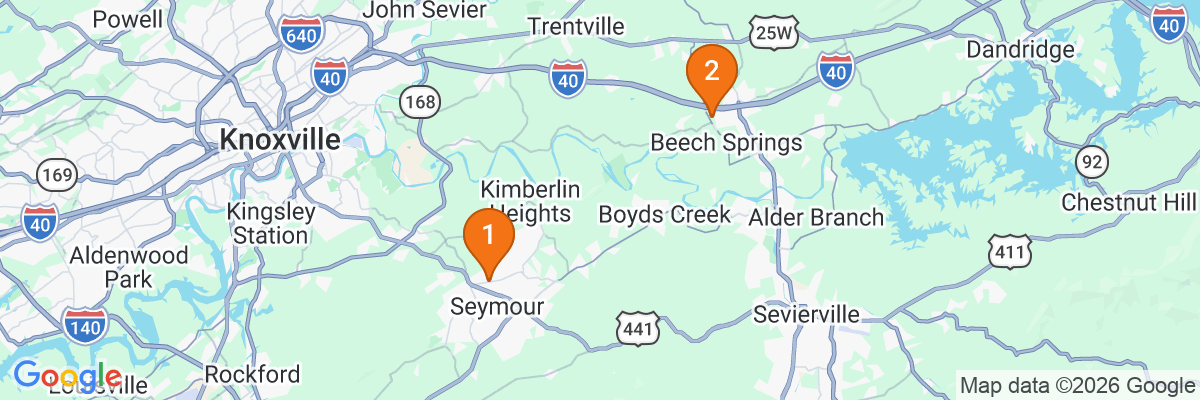 Map showing facility locations