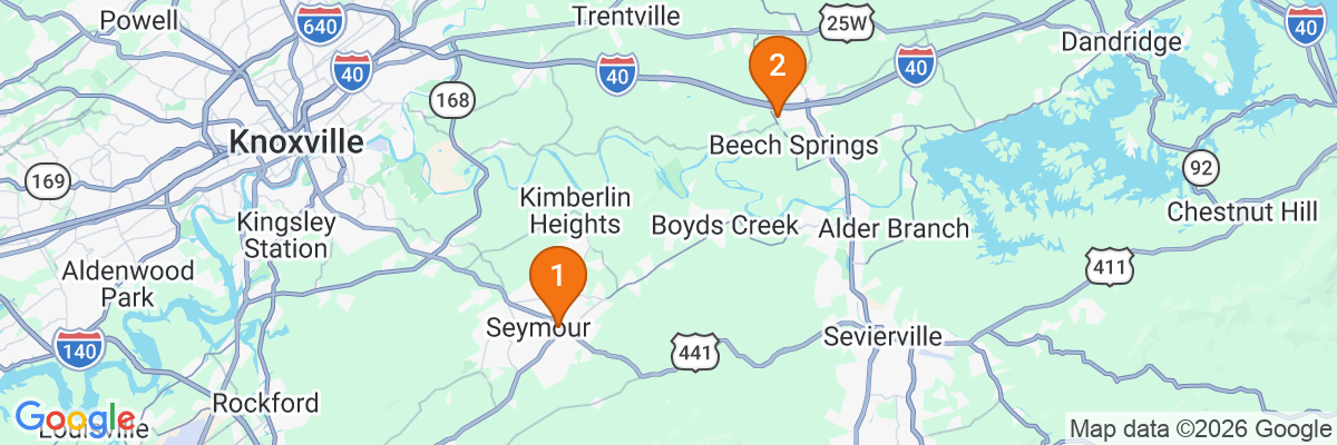Map showing facility locations