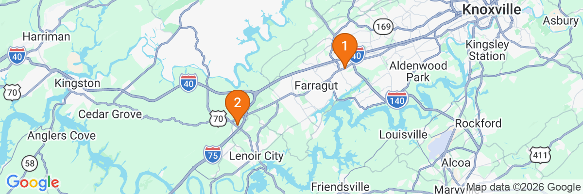 Map showing facility locations