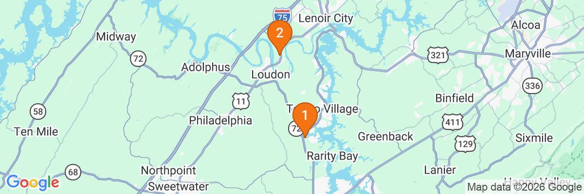 Map showing facility locations