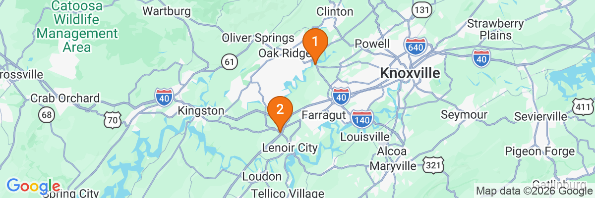 Map showing facility locations