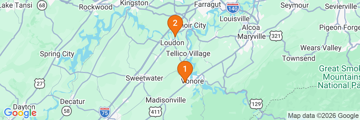 Map showing facility locations