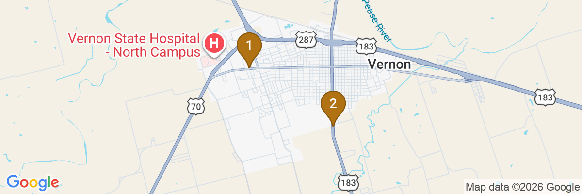 Map showing facility locations