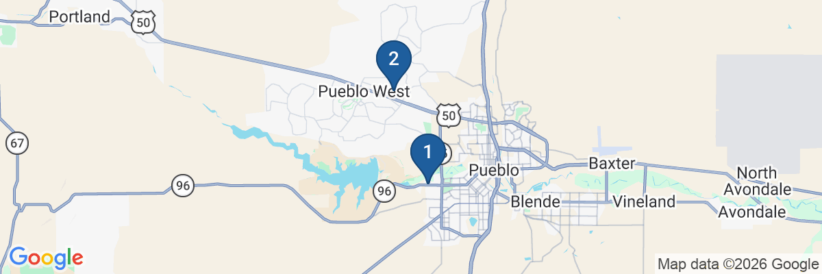 Map showing facility locations