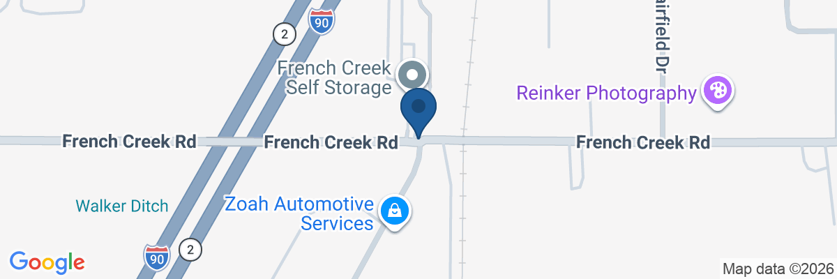 Map showing facility locations