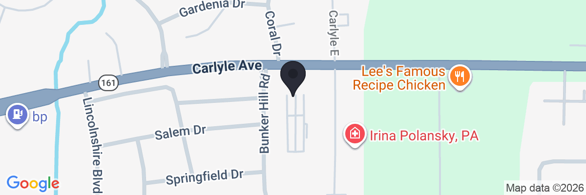 Map showing facility locations