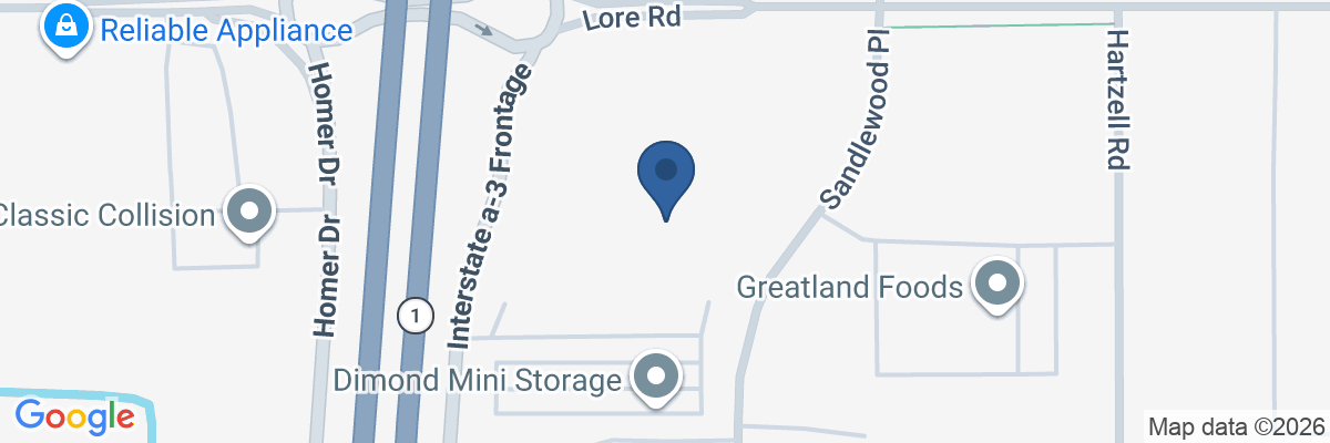 Map showing facility locations