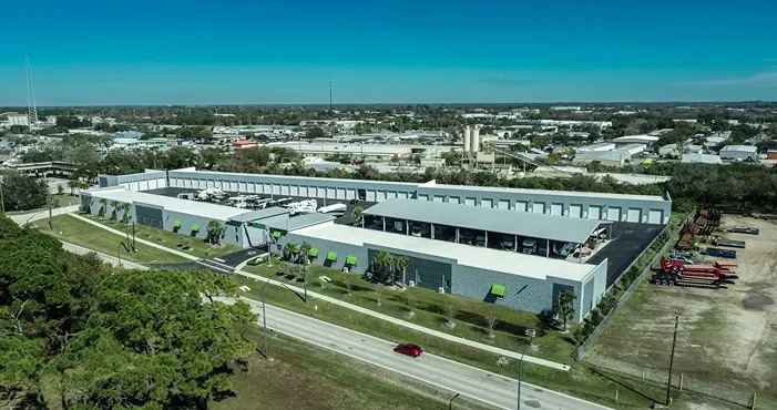 Aerial view of Elite Motorcoach Storage.