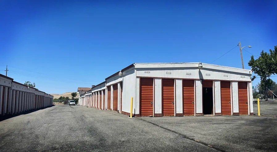 Outdoor storage units at Garden Drive Mini Storage.