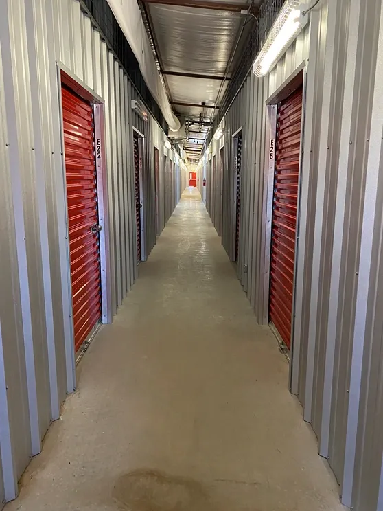 Indoor storage units at North Texas Self Storage facility.