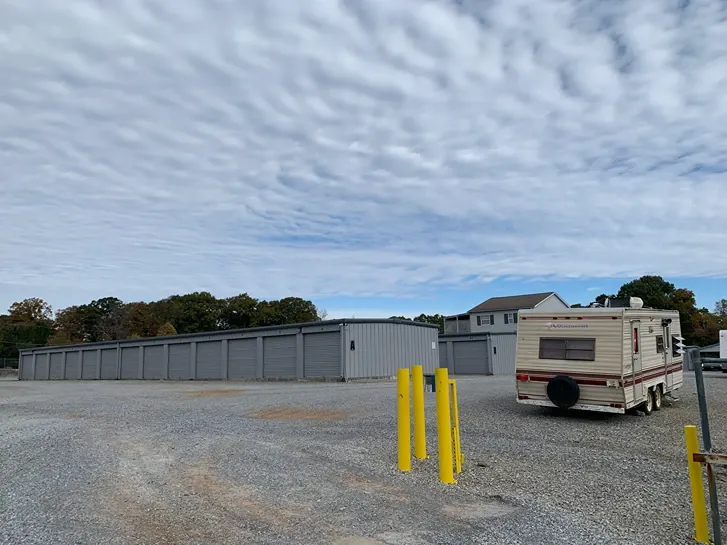 View of recreational vehicle storage and outdoor units at Volunteer Storage Maryville 1 facility.