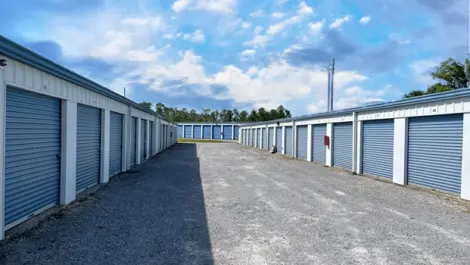 Exterior of storage units at Gulf Coast Self Storage.