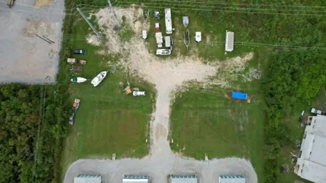 Aerial view of Gulf Coast Self Storage.