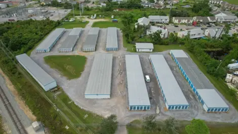 Aerial view of Gulf Coast Self Storage.