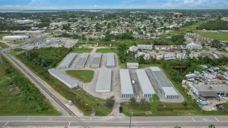 Aerial view of Gulf Coast Self Storage.