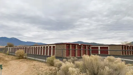 Outdoor storage units at Alice's Attic Self Storage.