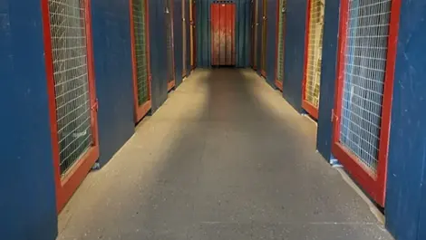 View of indoor storage units at Big Pine Storage.