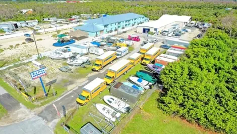 Skyview of Big Pine Storage facility.