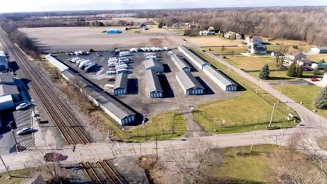 Aerial view of Discount Mini Storage.