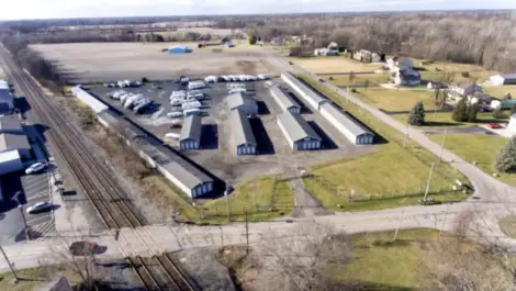 Aerial view of Discount Mini Storage.