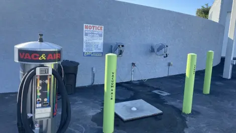 View of car vacuum station at Elite Motorcoach Storage.