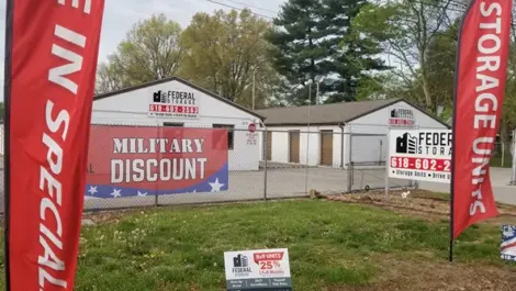 Exterior of Federal Storage facility.