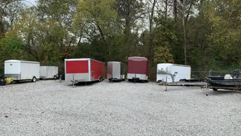 View of outdoor vehicle storage at Volunteer Storage Loudon facility.