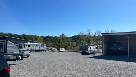 View of vehicle storage at Volunteer Storage Maryville facility.