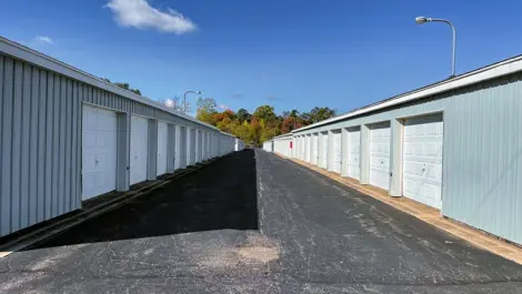 Overhead View of storage buildings and parking at Osprey Storage Shaver.