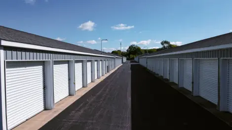 Covered parking section and adjacent storage spaces at Osprey Storage Shaver.