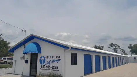 Wide paved lanes between storage buildings at Gulf Coast Self Storage Sherman Ave.