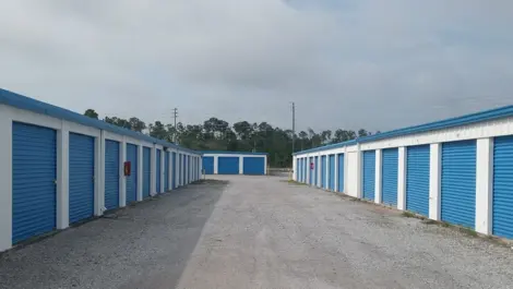 Drive-up access units with clean exteriors at Gulf Coast Self Storage Sherman Ave.