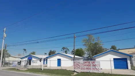Multiple storage units with roll-up doors and easy access at Gulf Coast Self Storage Sherman Ave.