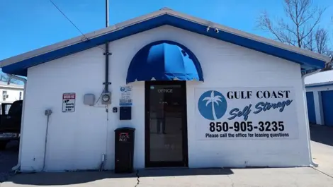 Entry View with fencing and secure perimeter at Gulf Coast Self Storage Sherman Ave.
