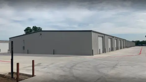Exterior of outdoor storage units.