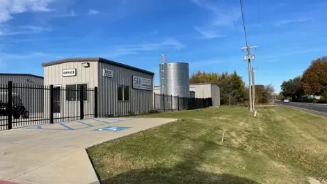 Exterior of outdoor storage units.