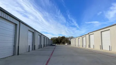 Exterior of outdoor storage units.