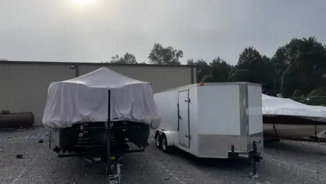 View of outdoor RV storage at Solway facility.