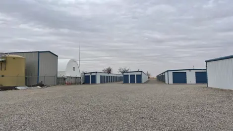 Exterior of outdoor storage units at Texoma Self Storage facility.