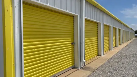 Open storage lot and access road at Vernon Self Storage.