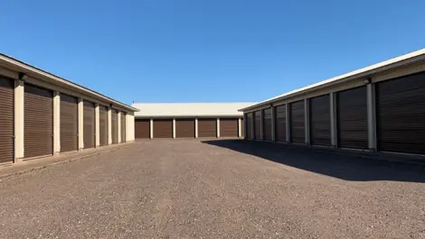 Exterior of outdoor storage units at ABC storage.