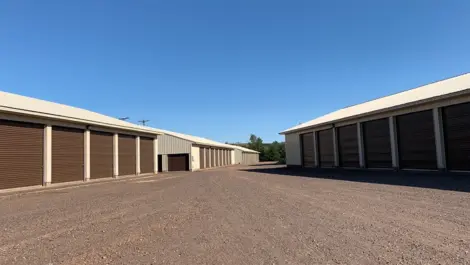 Exterior of outdoor storage units at ABC storage.