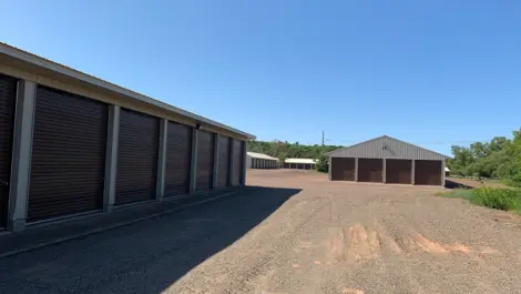 Exterior of outdoor storage units at ABC storage.