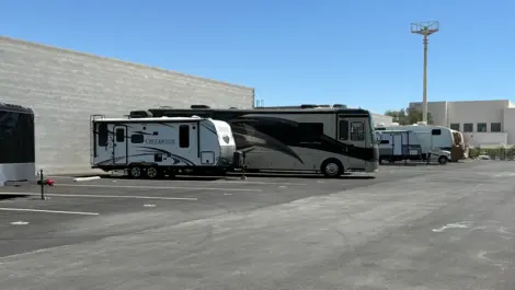View of outdoor vehicle storage at Osprey Storage facility.
