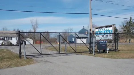 Gated entrance at Hugill Self Storage East.