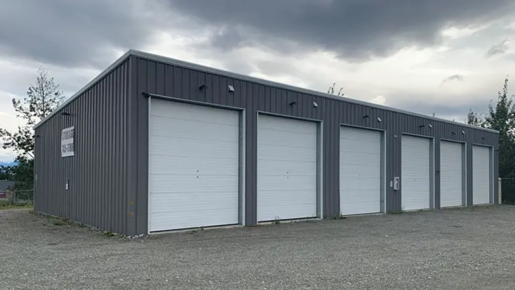 Outdoor storage units at Snowbank facility.